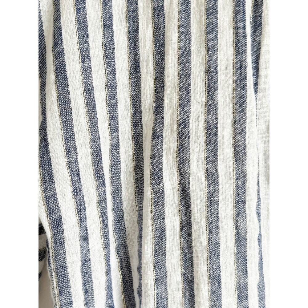 Rails Nina Rio Stripe linen blend top blue white Small - Picture 3 of 5